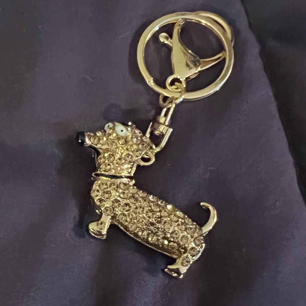 Blingy Gold Dachshund Purse Charm